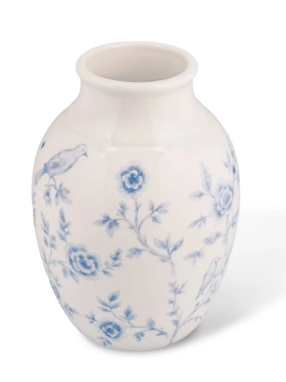 Brand new- Target Vintage Style Blue Bird Floral Print Vase Home Decor